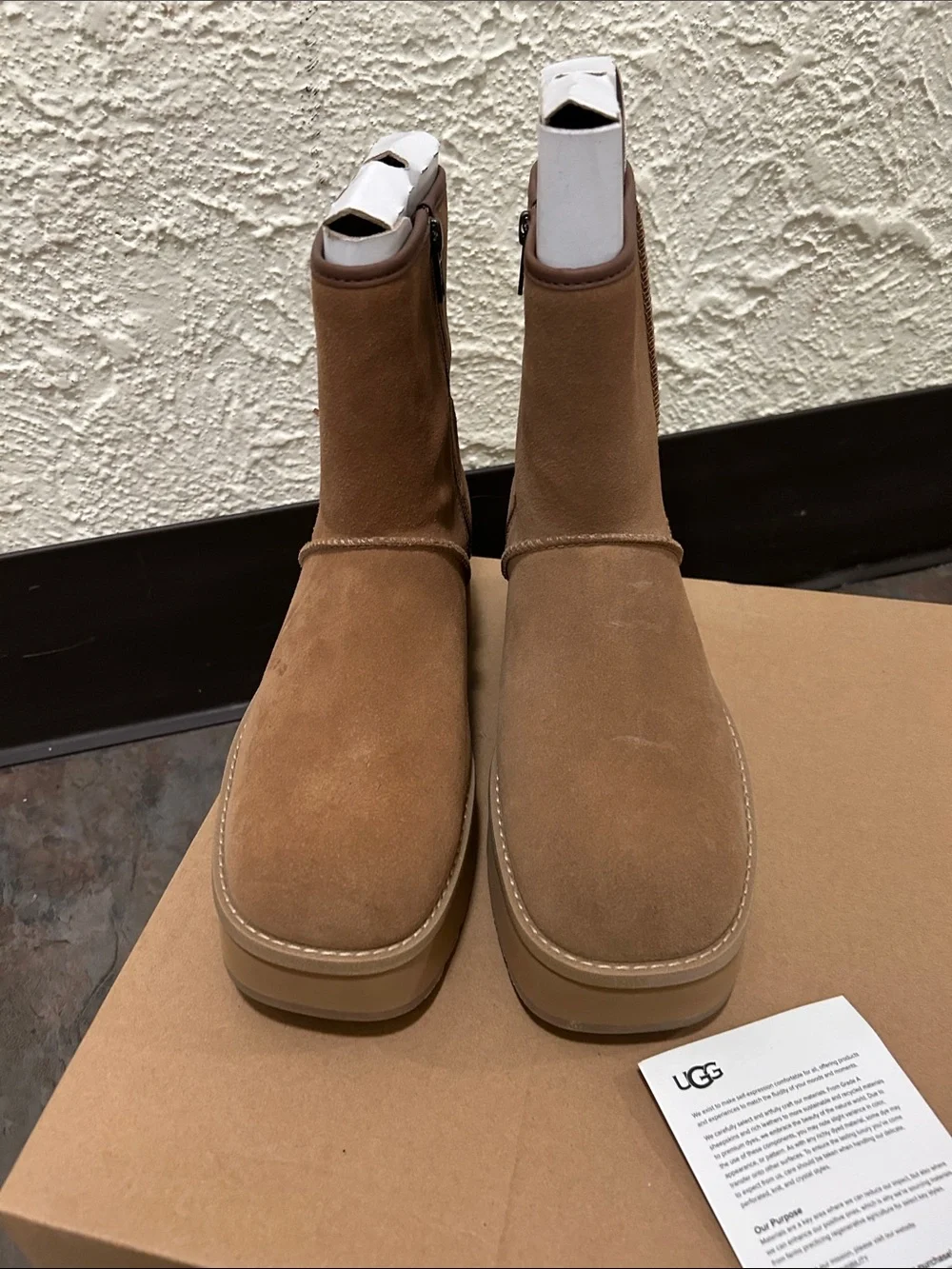UGG Women’s CITYFUNC Chestnut Suede Mid-Calf Zip Boots BRAND NEW BOX AUTHENTIC